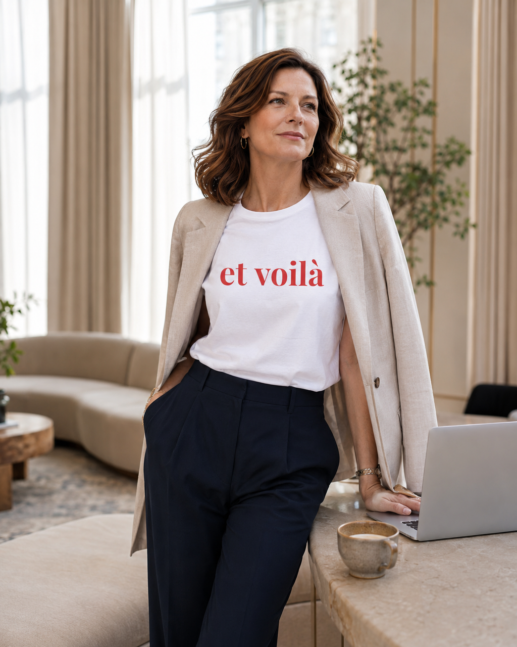 The Voilà Tee, Red - Fitted