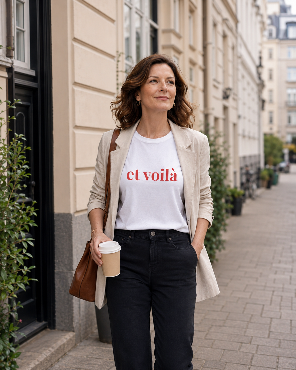 The Voilà Tee, Red - Fitted