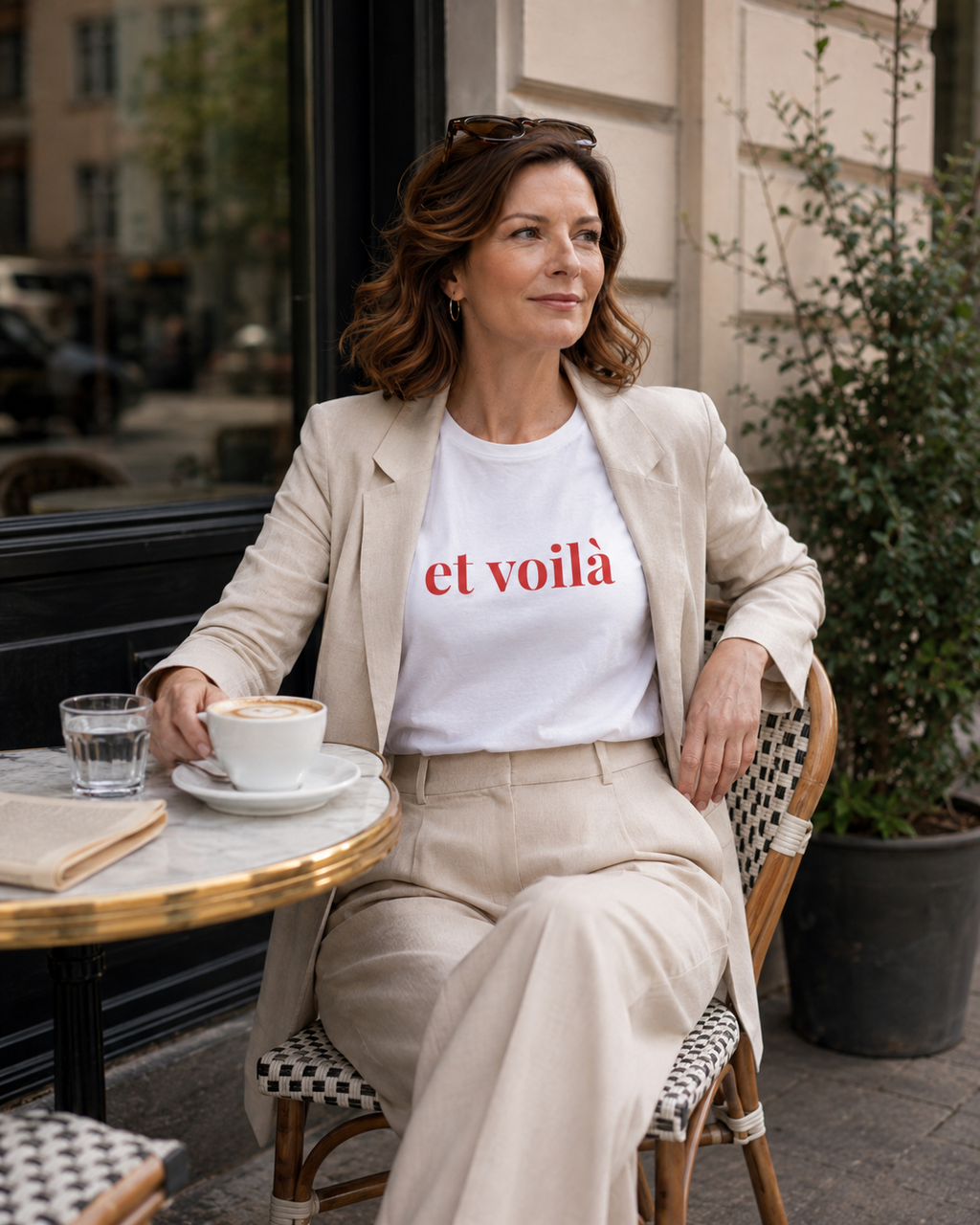 The Voilà Tee, Red - Fitted