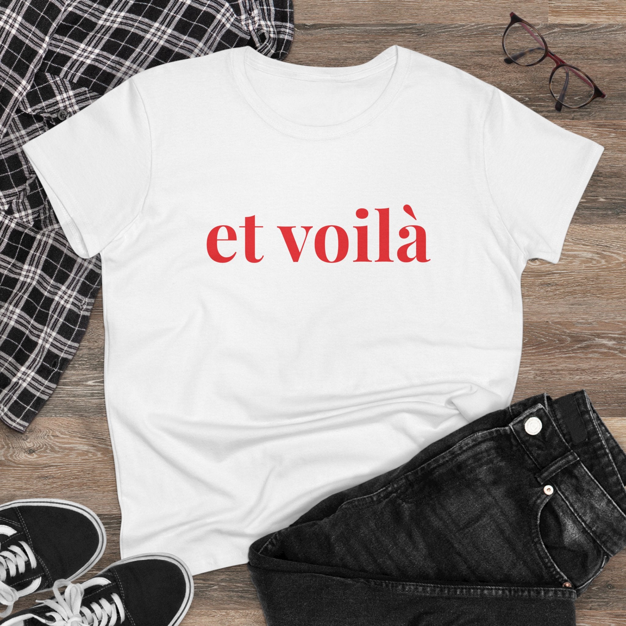 The Voilà Tee, Red - Fitted